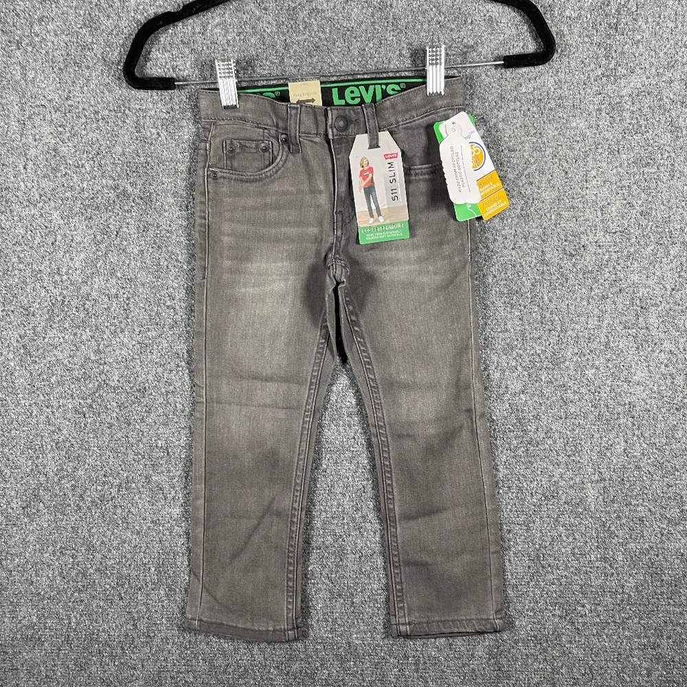 NWT Levis 511 Slim Stretch Pants Gray Youth Jeans Size 4 Regular / 20x17 #1636